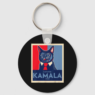 Childless Cat Lady Is Voting Kamala Harris 2024 1 Key Ring