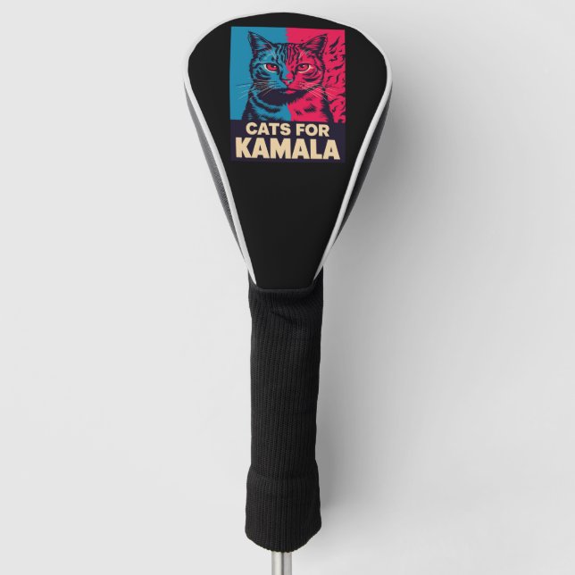 Childless Cat Lady is Voting Kamala Harris 2024 Golf Head Cover (Front)