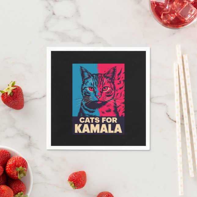 Childless Cat Lady is Voting Kamala Harris 2024 Napkin (Insitu)