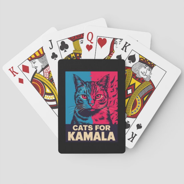 Childless Cat Lady is Voting Kamala Harris 2024 Playing Cards (Back)