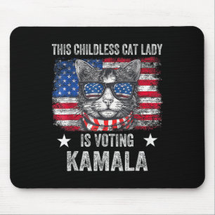 Childless Cat Lady Is Voting Kamala Harris 2024 Us Mouse Mat