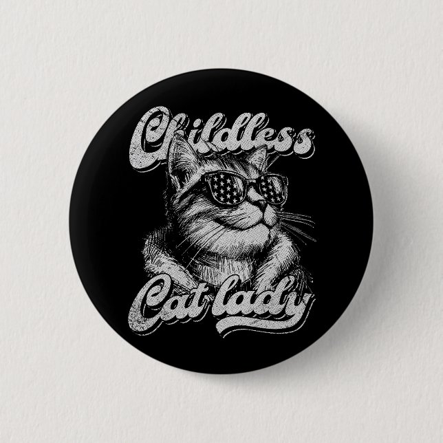 Childless Cat Lady Kamala Harris 2024 6 Cm Round Badge (Front)