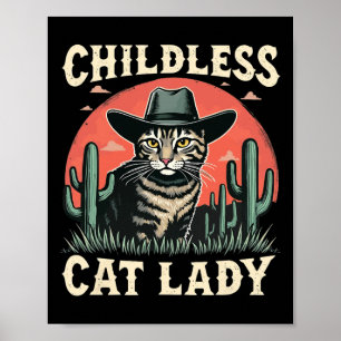 Childless Cat Lady - Kamala Harris 2024 Cat Lovers Poster