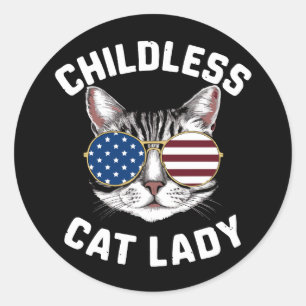 Childless Cat Lady Kamala Harris 2024 Classic Round Sticker