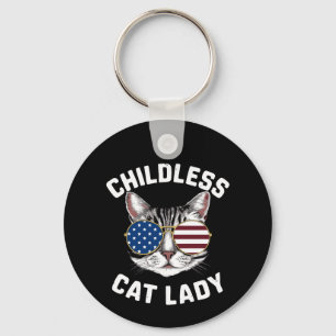 Childless Cat Lady Kamala Harris 2024 Key Ring