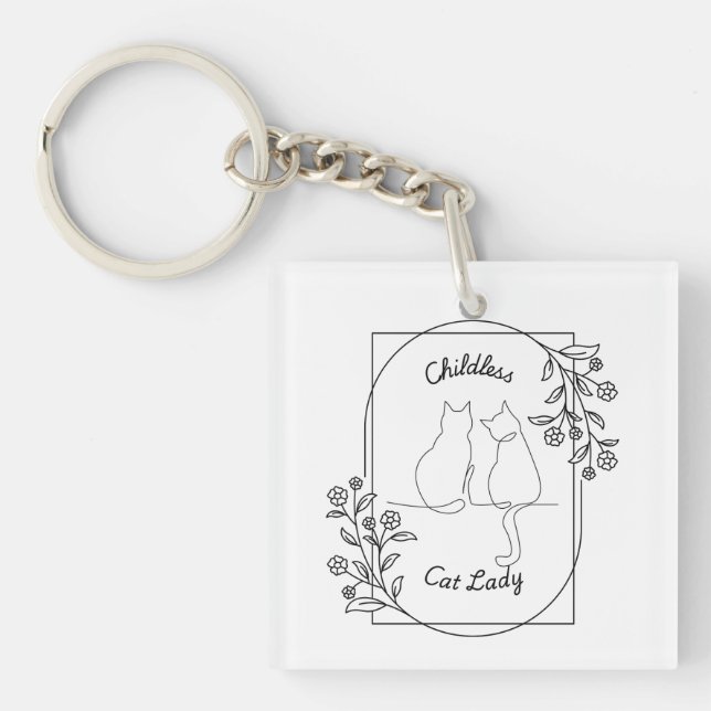 Childless Cat Lady Key Ring (Front)