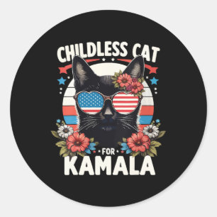 Childless Cat Lady Ladies For Kamala Harris Voting Classic Round Sticker