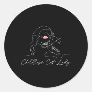 Childless Cat Lady Ladies Shirt For Kamala Harris Classic Round Sticker