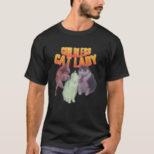 Childless Cat Lady Meme Kitten Lady Cat Lover T-Shirt