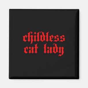 Childless Cat Lady Millennial 2024 Gothic Cute Tee Magnet