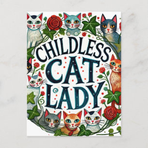 Childless Cat Lady                                 Postcard