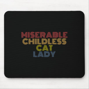Childless Cat Lady Retro Vintage Mouse Mat