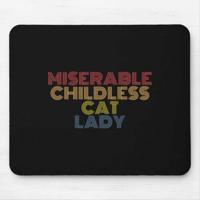 Childless Cat Lady Retro Vintage  Mouse Mat (Front)