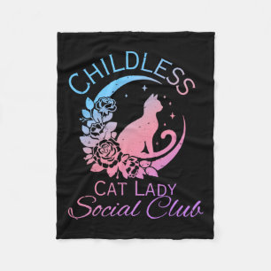 Childless Cat Lady Social Club Meme Cat Kamala Fleece Blanket
