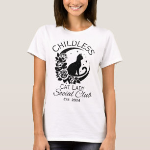 Childless Cat Lady Social Club Meme Cat Kamala Har T-Shirt