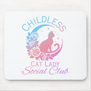 Childless Cat Lady Social Club Meme Cat Kamala Mouse Mat