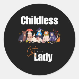 Childless Cat Lady Tank Top Classic Round Sticker