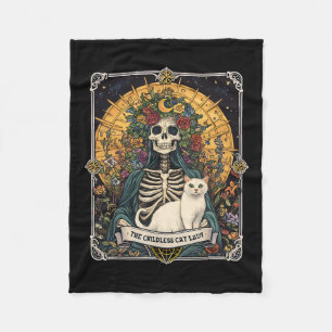 Childless Cat Lady Tarot Card 1 Fleece Blanket