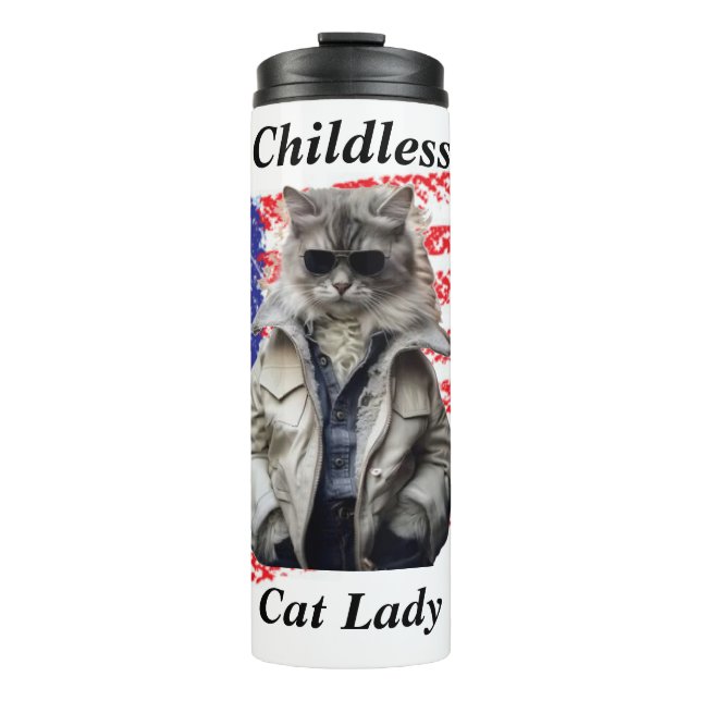 Childless Cat Lady Thermal Tumbler (Front)