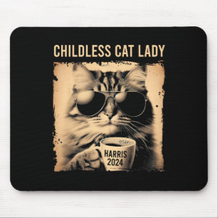 Childless Cat Lady Vintage - Coffee Cat Kamala 202 Mouse Mat