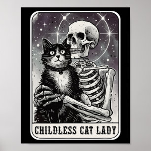 Childless Cat Lady Vintage Tarot Poster