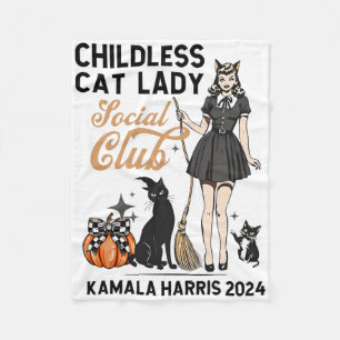 Childless Cat Lady Vote Halloween Witches Feminist Fleece Blanket
