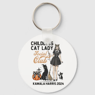 Childless Cat Lady Vote Halloween Witches Feminist Key Ring