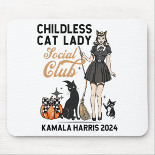 Childless Cat Lady Vote Halloween Witches Feminist Mouse Mat
