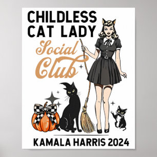 Childless Cat Lady Vote Halloween Witches Feminist Poster