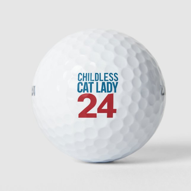 Childless Cat Lady Voting Election 2024 USA  Golf Balls (Front)
