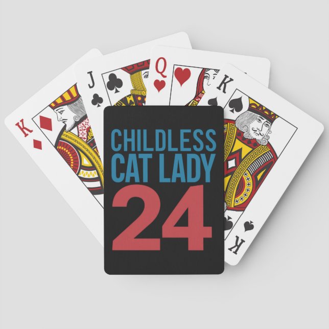Childless Cat Lady Voting Election 2024 USA  Playing Cards (Back)
