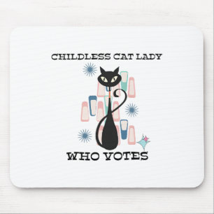 Childless Cat Lady Who Votes Mid-century Cats 50s Mouse Mat