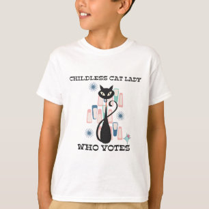 Childless Cat Lady Who Votes Mid-century Cats 50s  T-Shirt