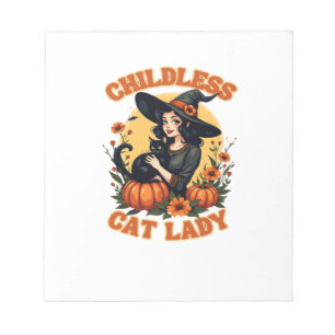 Childless cat lady witch - funny witchy black cat notepad