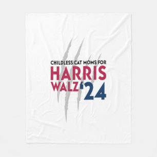 Childless Cat Moms for Harris Walz ‘24 Fleece Blanket