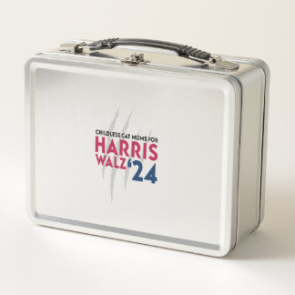 Childless Cat Moms for Harris Walz ‘24 Metal Lunch Box