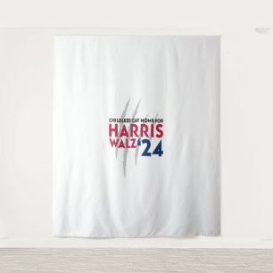 Childless Cat Moms for Harris Walz ‘24 Tapestry