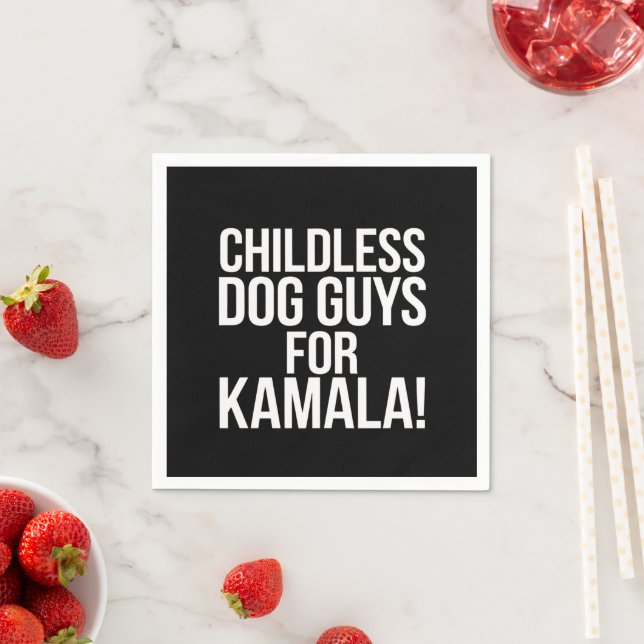Childless Dog Guys for Kamala 2024 Vote Harris  Napkin (Insitu)