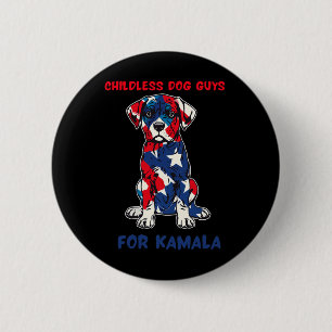 Childless Dog Guys For Kamala Harris 2024  6 Cm Round Badge