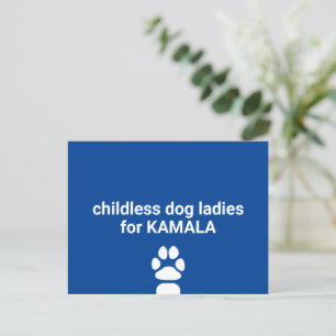 Childless dog ladies for Kamala fun dog paw blue Postcard