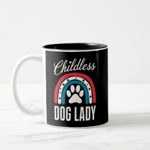 Childless Dog Lady Election Vote 2024 Rainbow USA Two-Tone Coffee Mug