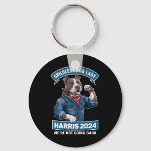 Childless Dog Lady is Voting Kamala Election 2024 Key Ring