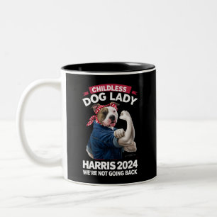 Childless Dog Lady Is Voting Kamala Election 2024 Two-Tone Coffee Mug