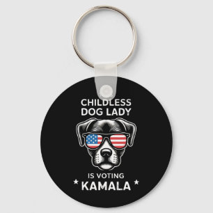 Childless Dog Lady Is Voting Kamala Harris 2024 Key Ring