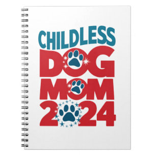 Childless Dog Mum Dog Lady Voting Patriotic Dog Notebook