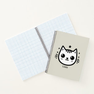 Childlike Drawing Black and White Minimalist Notebook