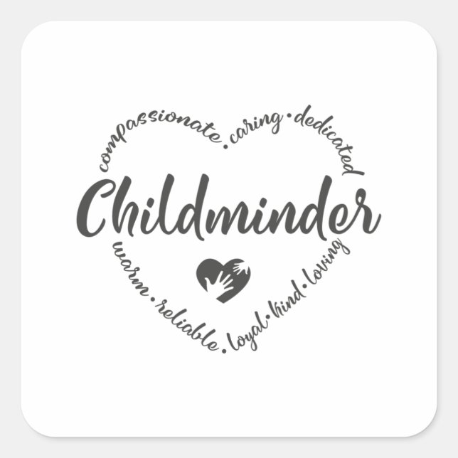 Childminder, babysitter, child minder uk square sticker (Front)