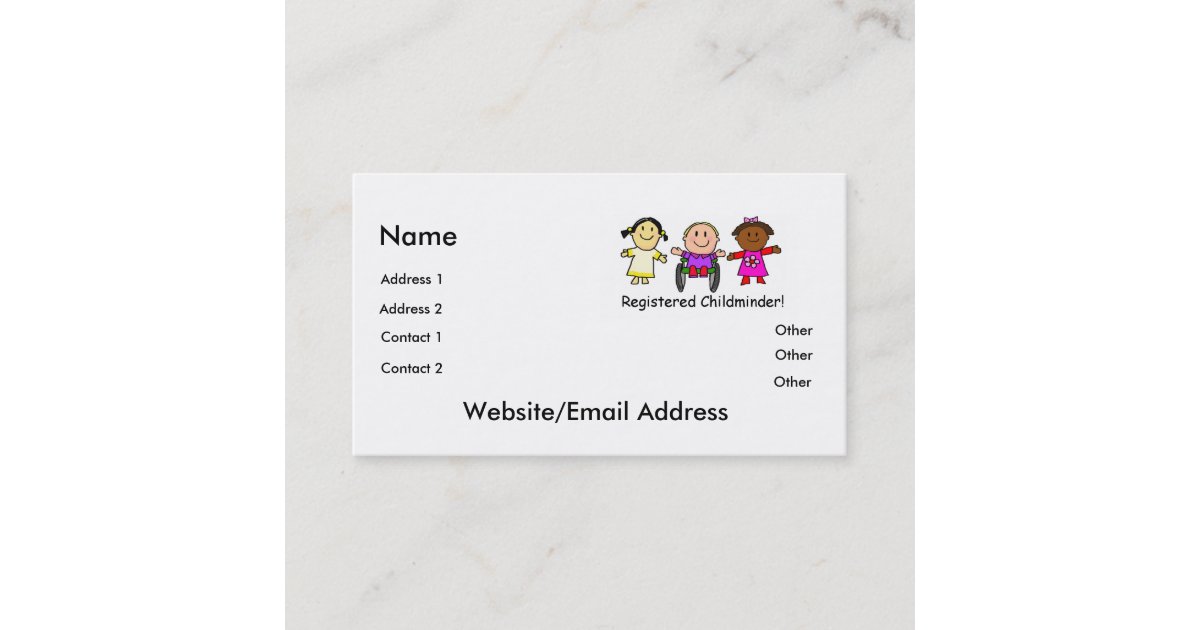 Childminder Business Card