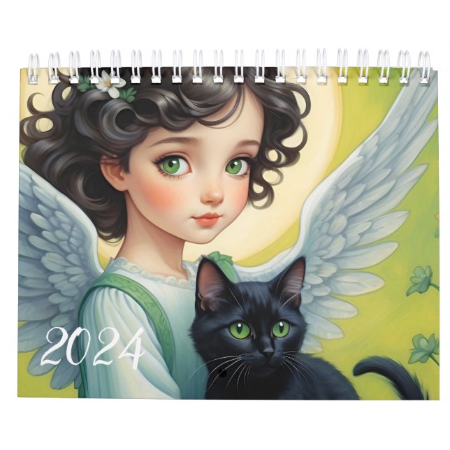 Children Angels and Cute Animals. 2024  Calendar (Back)