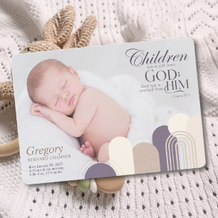 Children Are A Gift Birth Announcement Card